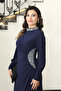 Stone Detailed Sandy Hijab Evening Dress - 2