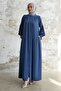 Pleated Detail Gathered Ferace - Indigo