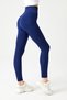 Navy Blue High Waist Seamless Recovery Sports Leggings Stripes