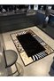 Black Themed Abstract Leopard and Zebra Pattern Creative Modern Decorative Carpet 3655 - 3