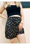 BLACK DALMACE PATTERNED SHORTS SKIRT