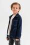 Zippered Double Pocket Single Chest Pocketed Boy's Jeans Jacket - 3