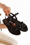 Comfort Women's Black Cross Sandals - 2
