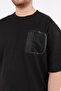 Black Oversize T-shirt with Zippered Pocket Detail - 4