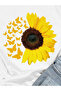 Unisex Butterfly Sunflower Printed Short Sleeve 100% Cotton T-shirt - 2