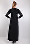 Embroidery and Stone Embroidered Hijab Dress - 3