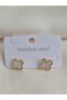 Pearlescent Small Clover Steel Earrings