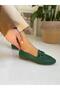 Daily Laser Perforated Green Loafer Women's Shoes - 3