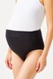 Black Cotton High Waist Maternity Bikini Panties - 3