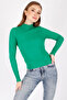 Half Turtleneck Ribbed Long Sleeve Summer Stretchy Knitwear Badi Blouse