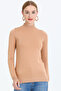 Half Turtleneck Long Sleeve Solid Color Fit Cut Summer Stretchy Knitwear Blouse - 3