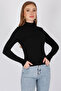 Half Turtleneck Ribbed Long Sleeve Summer Stretchy Knitwear Badi Blouse - 4