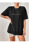 Women's Oversize T-shirt Simplicity Minimal Design Printed T-Shirt Short Sleeve - 3