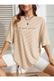 Women's Oversize T-shirt Simplicity Minimal Design Printed T-Shirt Short Sleeve - 4