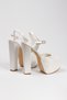 Women's Pearl High Platform Heel Open Back Closed Toe Evening Dress Shoes - 3