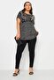 Large Size Crew Neck Short Sleeve Sequin Embroidered T-shirt302856 - 4
