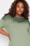 Plus Size Crew Neck Sequin Embroidered Short Sleeve Blouse302553 - 2