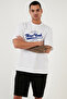Unisex Oversize White T-Shirt New York Navy Blue Design Printed T-Shirt Short Sleeve - 6
