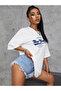 Unisex Oversize White T-Shirt New York Navy Blue Design Printed T-Shirt Short Sleeve - 7