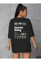 Unisex Oversize T-Shirt Human Being Design Back Printed T-Shirt Short Sleeve Summer T-Shirt - 6