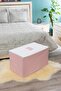 Large Size Printed Detailed Pink Striped Storage Bag 74 X 46 X 46 Cm