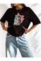 Cute Little Cat Printed Women's T-Shirt