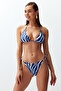 Zebra Desenli Aksesuarlı Brazillian Normal Bel Bikini Altı TBESS24BA00135 - 2