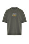Antrasit Oversize/Geniş Kesim Kısa Kol Manzara Nakışlı %100 Pamuklu T-Shirt TMNSS23TS00243 - 7