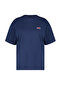 Navy %100 Cotton Printed Oversized/Wide Fit Crew Neck Knitted T-Shirt TWOSS23TS00329 - 7