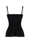 Siyah Pamuklu Poplin Detaylı Fitted Askılı Gipeli Esnek Örme Bluz TWOSS24BZ00393 - 8
