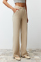 More Sustainable Bej %100 Tencel™ Düşük Bel Wide Leg Jeans TWOSS23JE00219 - 4