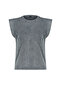 Antrasit*001 Soluk Efektli %100 Pamuk Vatka Görünümlü Basic Bisiklet Yaka Örme T-Shirt TWOSS20TS0021 - 9