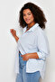 Blue Oversize Woven Shirt Tbbss24Ax00012 - 2