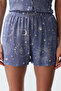 Kadın Couple/Çift Mavi Galaksi Desenli Viskon Şortlu Dokuma Pijama Takımı THMSS24PT00135 - 6