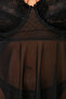 Siyah Yüksek Bel Dantelli Balenli Ayarlanabilir Babydoll&Tanga Takım TBBSS24DH00001 - 5