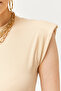Women's Stone Crew Neck Padded Mini Dress ELB-19002097 - 8