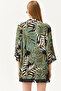 Women's Palm Green Tasseled Loose Knitted Kimono KMN-00000056 - 6