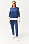 Women's Indigo Garnished Top and Bottom Set TKM-19000274 - 2