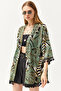 Women's Palm Green Tasseled Loose Knitted Kimono KMN-00000056 - 5