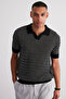 Siyah Relaxed Kısa Kol Polo Yaka Triko T-shirt TMNSS23PO00026 - 2