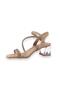 Women's Yensa Nut Skin Low Transparent Heel Stone Sandals 5 Cm 207 - 4