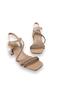 Women's Yensa Nut Skin Low Transparent Heel Stone Sandals 5 Cm 207 - 2