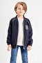 Double Pocket Zippered Lined Embroidered Linen Boy Jacket - 3