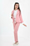 Girl's Jacket Pants-Blouse 3-Piece Set Set