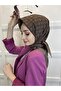 وشاح أنيق مونوغرام بلون الشوكولاتة 1090500 - 2