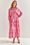 Women's Pink Multi Patterned Viscose Dress 60171051