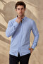 Men's Shirt Striped Cotton Linen Modern Slim Fit Shirt - 3