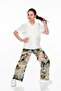 Viscose Relaxed Fit Wide Leg Patterned Girls' Trousers