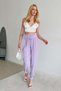 High Waist Trousers with Button Detail on the Leg and Elastic Waist