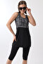 Dress with Tights and Intermediate Piping Swimsuit
